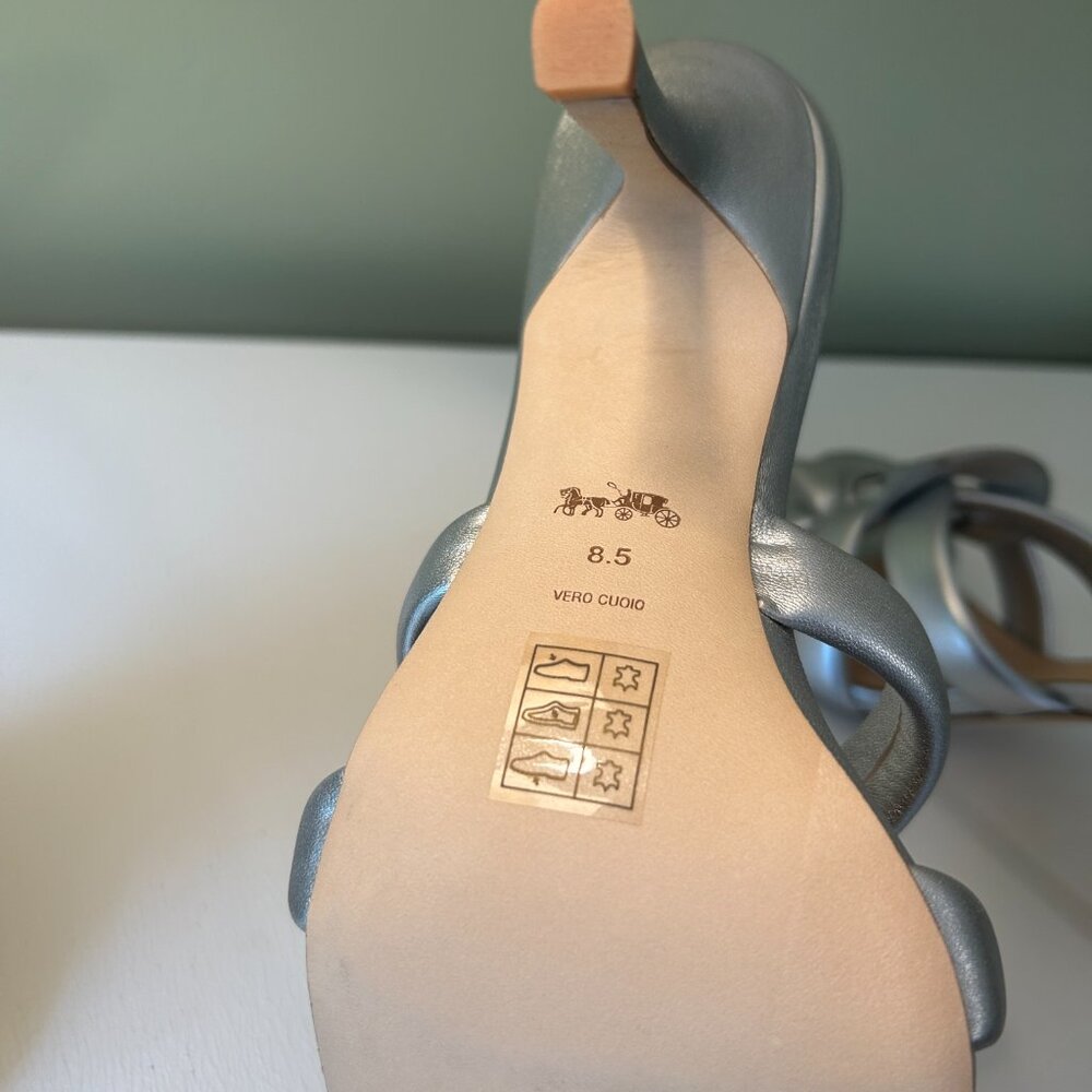 Coach Women's Kellie Metallic Leather High Heel Sandals - Picture 5 of 11